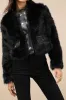 Leeny Black Faux Fur Jacket sold by Lulus