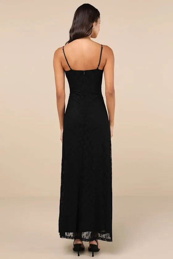 Flawless Choice Black Lace Sleeveless Maxi Dress sold by Lulus product image thumbnail 4