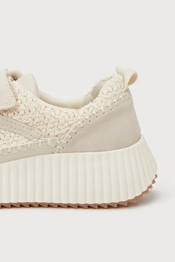 Demo Sandstone Knit Suede Leather Platform Sneakers sold by Lulus product image thumbnail 2