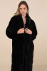 Fantastically Cozy Black Quilted Faux Fur Long Coat sold by Lulus
