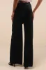 Chic Splendor Black Velvet Pleated High-Rise Wide-Leg Pants sold by Lulus