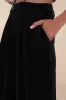 Chic Splendor Black Velvet Pleated High-Rise Wide-Leg Pants sold by Lulus