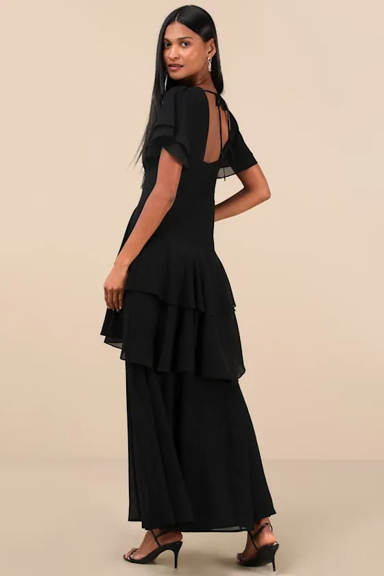 Midnight Mood Black Tiered Maxi Dress sold by Lulus product image thumbnail 2