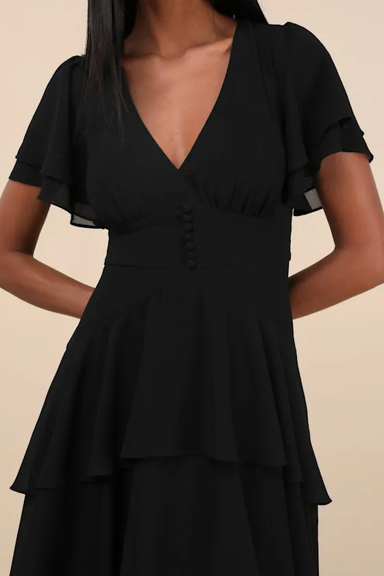 Midnight Mood Black Tiered Maxi Dress sold by Lulus product image thumbnail 3