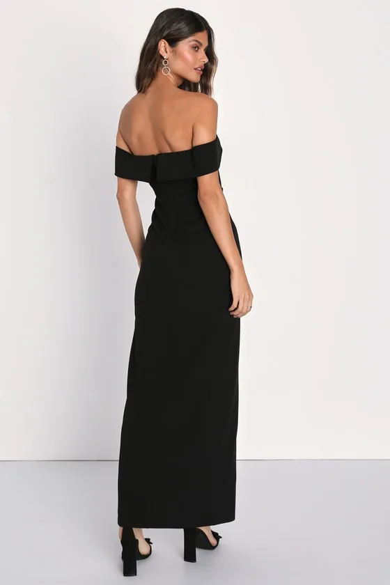 Enchanting Romantic Black Off-the-Shoulder Maxi Dress sold by Lulus product image thumbnail 2