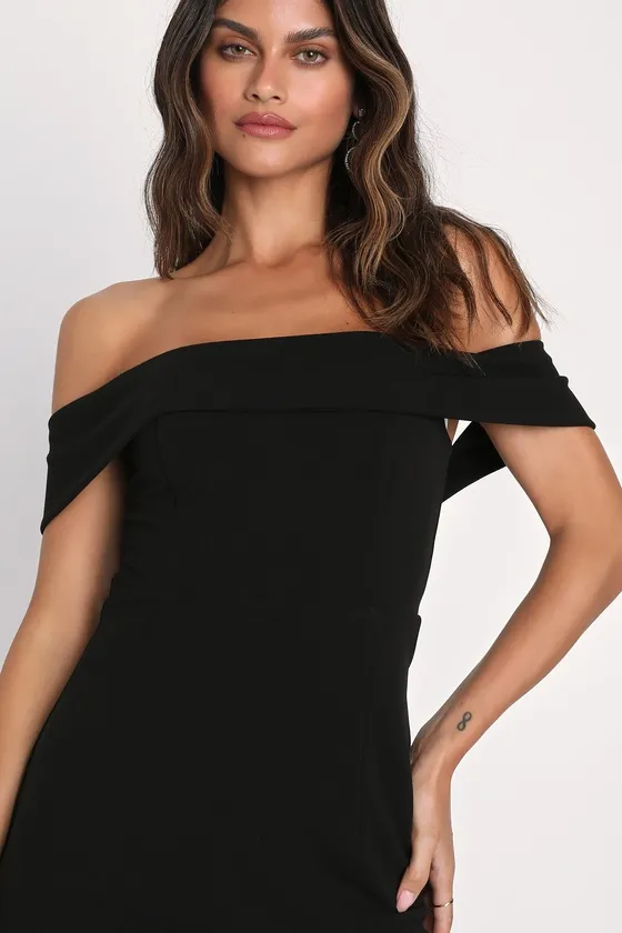 Enchanting Romantic Black Off-the-Shoulder Maxi Dress sold by Lulus product image thumbnail 3