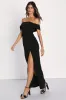 Enchanting Romantic Black Off-the-Shoulder Maxi Dress sold by Lulus