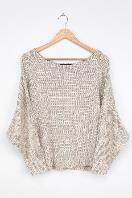 Perfect Mix Heather Beige Dolman Sleeve Sweater Top sold by Lulus product image thumbnail 4