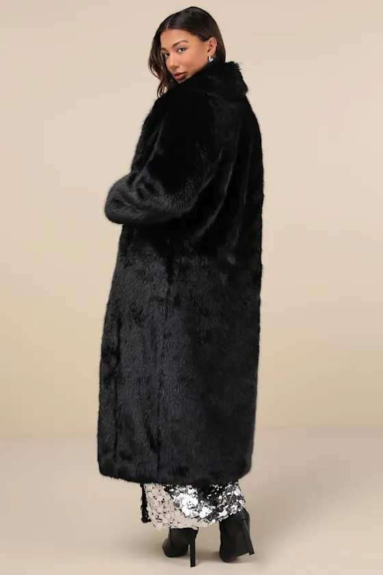 Avid Trendsetter Black Faux Fur Longline Coat sold by Lulus product image thumbnail 3