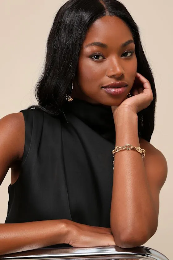 Advantageous Perfection Black Satin Asymmetrical Romper sold by Lulus product image thumbnail 4