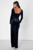 Forever Sensational Navy Blue Velvet Long Sleeve Maxi Dress sold by Lulus