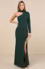 Keep It Interesting Emerald Cutout One-Shoulder Maxi Dress sold by Lulus