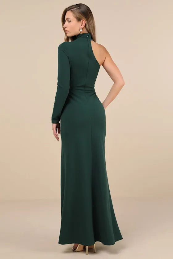 Keep It Interesting Emerald Cutout One-Shoulder Maxi Dress sold by Lulus product image thumbnail 2