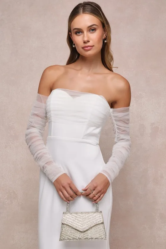 Glittery Aura Gold Rhinestone Pearl Crossbody Mini Bag sold by Lulus product image thumbnail 3