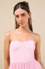Fabulous Thoughts Light Pink Tulle Strapless Tiered Mini Dress sold by Lulus