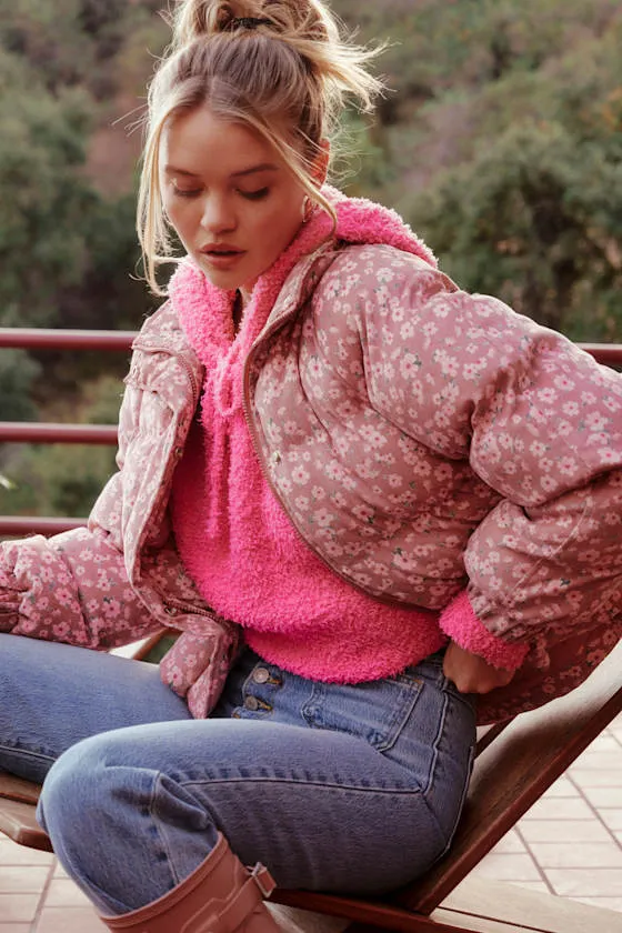 Cuddly Perfection Hot Pink Fuzzy Pullover Hoodie sold by Lulus