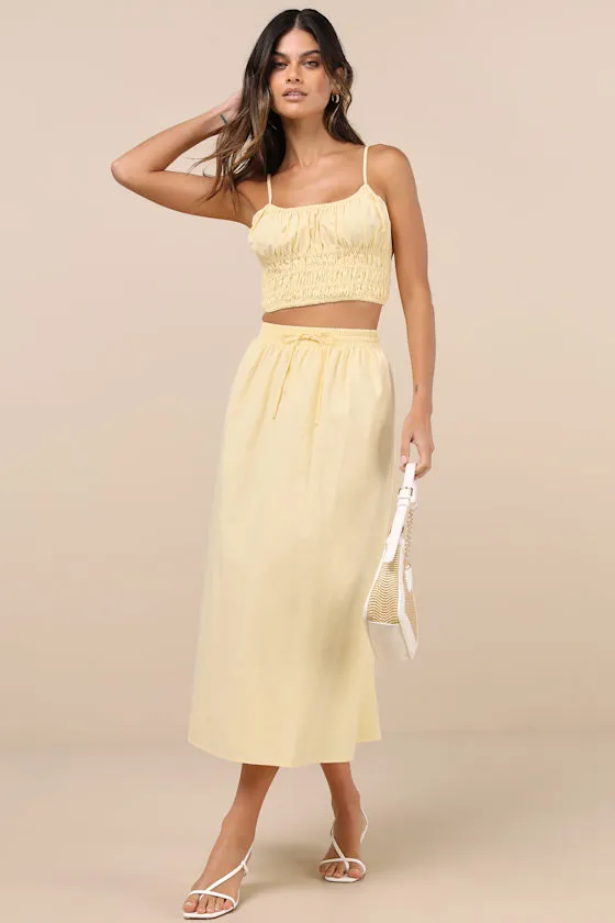 Delightful Yellow Two-Piece Midi Dress sold by Lulus