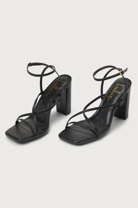 Makennaa Black Strappy High Heel Ankle Strap Sandals sold by Lulus product image thumbnail 2