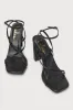 Makennaa Black Strappy High Heel Ankle Strap Sandals sold by Lulus