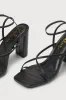 Makennaa Black Strappy High Heel Ankle Strap Sandals sold by Lulus