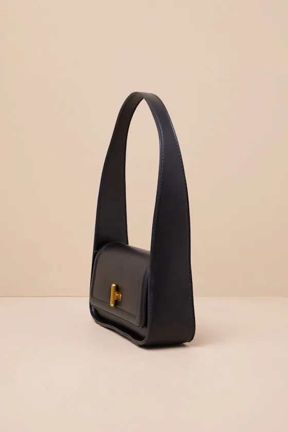 Tairo Black Vegan Leather Shoulder Bag sold by Lulus product image thumbnail 4