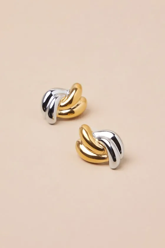 Barco Gold and Silver Statement Earrings sold by Lulus product image thumbnail 4