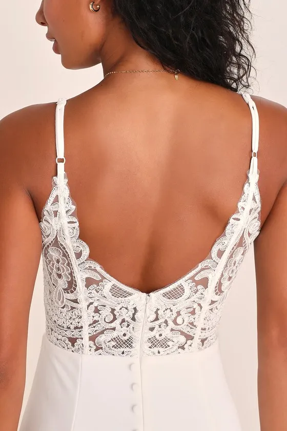 Forever a Fairytale White Lace Sleeveless Maxi Dress sold by Lulus product image thumbnail 3