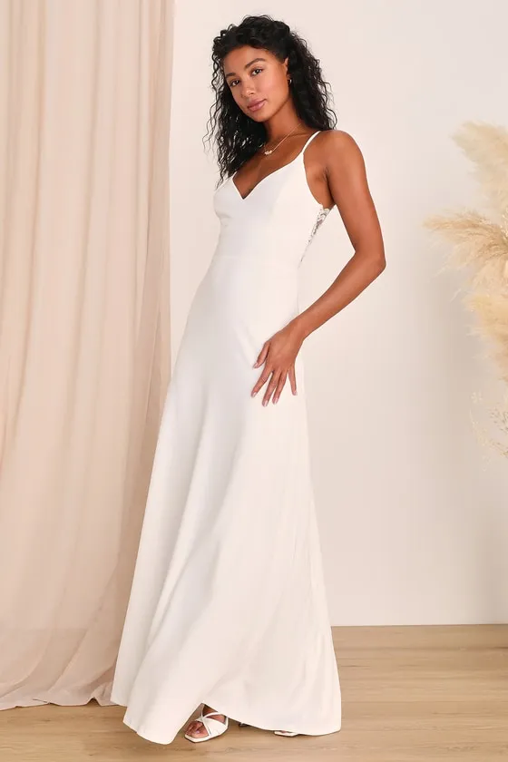 Forever a Fairytale White Lace Sleeveless Maxi Dress sold by Lulus product image thumbnail 4