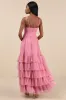 Endlessly Darling Dusty Rose Mesh Tiered Tie-Strap Maxi Dress sold by Lulus