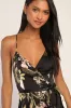 Still the One Black Floral Print Satin Maxi Dress sold by Lulus