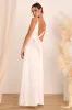 Ready For Forever White Satin Pearl Tie-Back Maxi Dress sold by Lulus