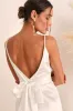 Ready For Forever White Satin Pearl Tie-Back Maxi Dress sold by Lulus