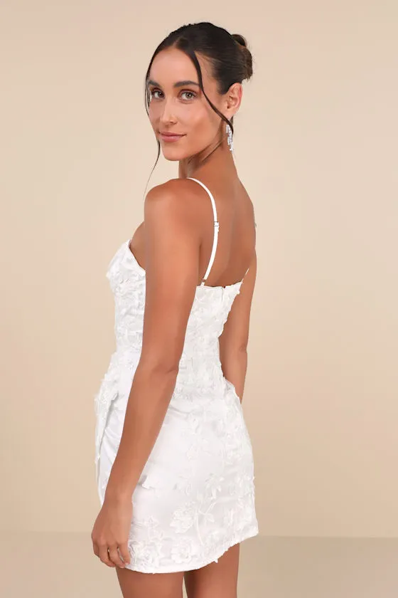 Immense Elegance White Floral Embroidered Bustier Mini Dress sold by Lulus product image thumbnail 2