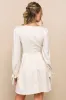 Elegant Adoration Cream Floral Jacquard Long Sleeve Mini Dress sold by Lulus