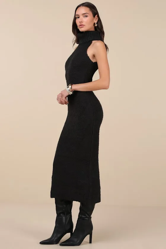 Savanah Black Turtleneck Midi Sweater Dress sold by Lulus product image thumbnail 2