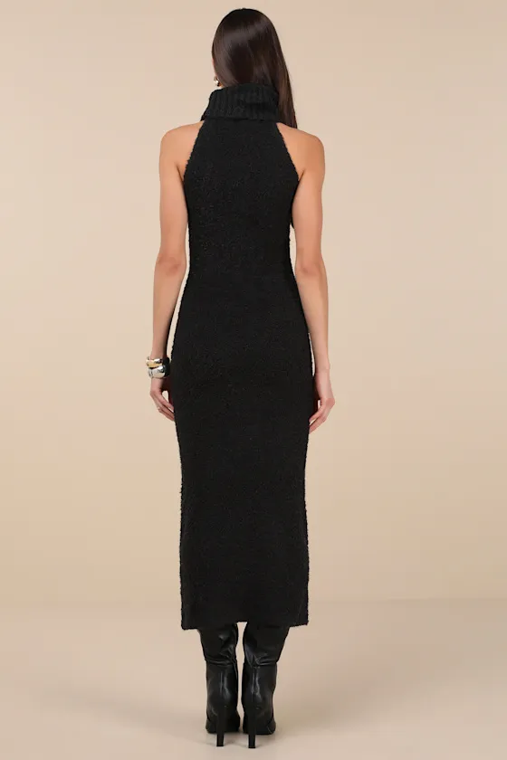 Savanah Black Turtleneck Midi Sweater Dress sold by Lulus product image thumbnail 3