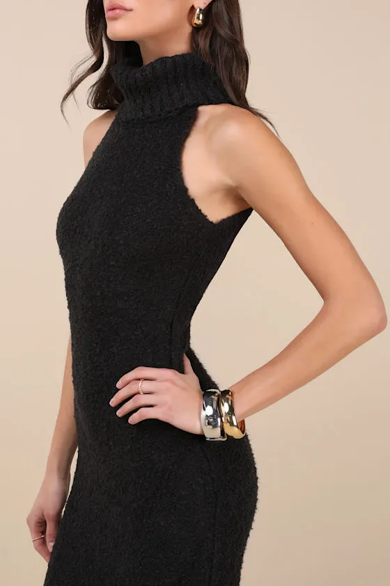 Savanah Black Turtleneck Midi Sweater Dress sold by Lulus product image thumbnail 4