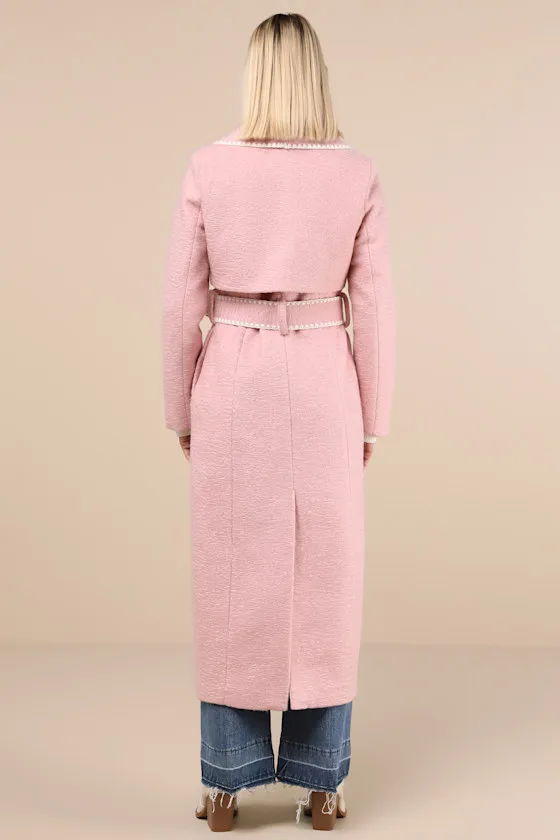 Adoring Forecast Pink Belted Coat sold by Lulus product image thumbnail 4