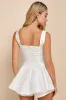 Radiant Flair Ivory Floral Jacquard Bustier Skort Romper sold by Lulus