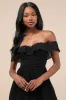 Always Remarkable Black Pleated Off-the-Shoulder Maxi Dress sold by Lulus