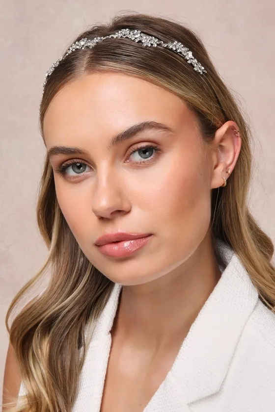 Sparkling Occasion Silver Rhinestone Headband sold by Lulus