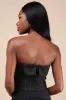Envied Confidence Black Jacquard Cropped Strapless Top sold by Lulus