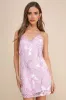 Get Up and Glow Lavender Sequin Embroidered Mini Dress sold by Lulus