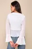 Thriving Flirt White Chiffon Ruffled Long Sleeve Tie-Front Top sold by Lulus