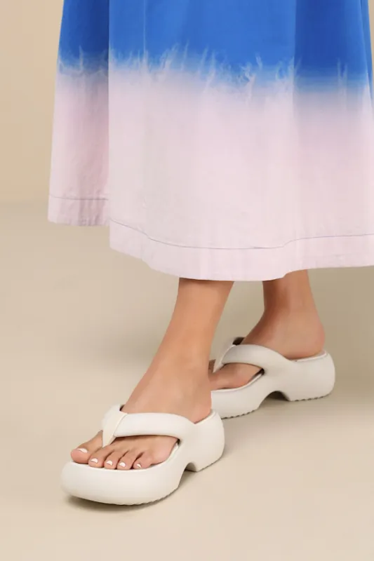Free Beige Platform Thong Slide Sandals sold by Lulus