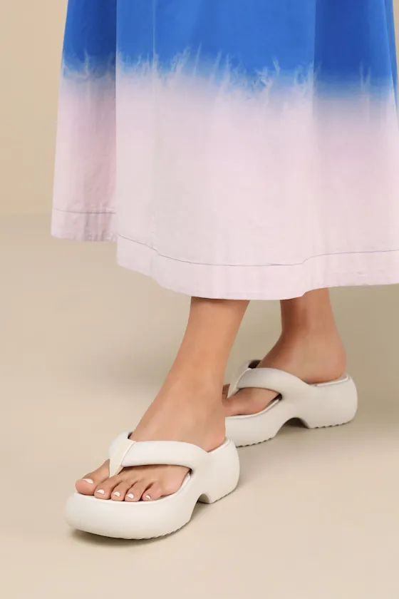 Free Beige Platform Thong Slide Sandals sold by Lulus