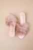 Briggs Blush Feather Low Heel Slide Sandals sold by Lulus