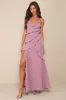Fancy Sweetness Lavender Ruffled Lace-Up Sleeveless Maxi Dress sold by Lulus