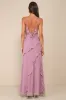 Fancy Sweetness Lavender Ruffled Lace-Up Sleeveless Maxi Dress sold by Lulus