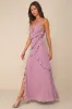 Fancy Sweetness Lavender Ruffled Lace-Up Sleeveless Maxi Dress sold by Lulus